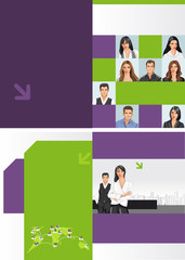 Template for advertising brochure with business people