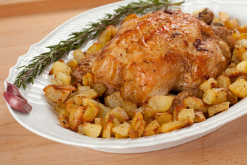 Roasted chicken wit potatoes