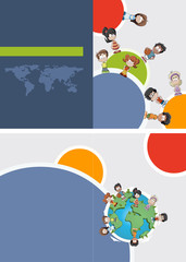 Template for advertising brochure with Kids