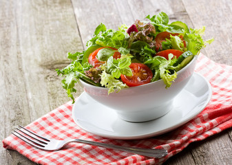salad with vegetables and greens