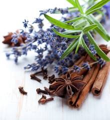 Rosemary, dried lavender and spices