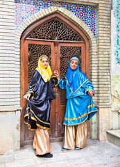 Traditional dress young muslim women