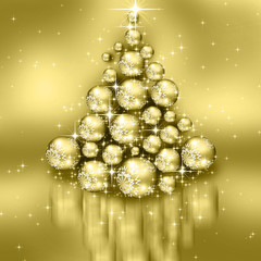 Fototapeta na wymiar The best Christmas golden tree background
