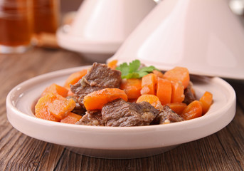 tajine, beef and carrot