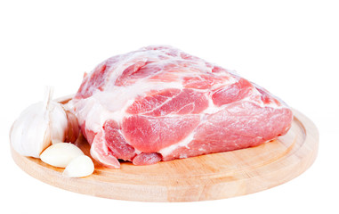 raw meat on white background