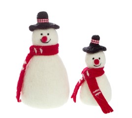 Zwei Schneemänner zur Weihnachtszeit