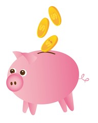 piggy and coins