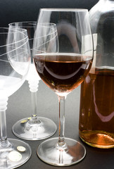 Glass and bottle of wine