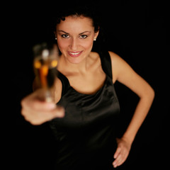 Frau mit Sektglas