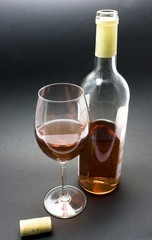 Glass and bottle of wine