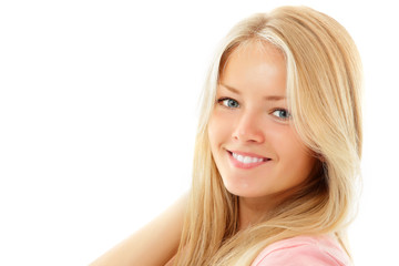 Naklejka premium teen girl beautiful cheerful enjoying isolated on white