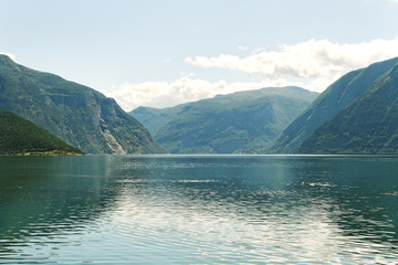 Naklejka na ściany i meble Fjord in Norway.