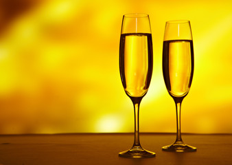 Champagne glasses ready to bring in the New Year