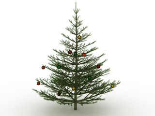 Green Christmas tree with toys