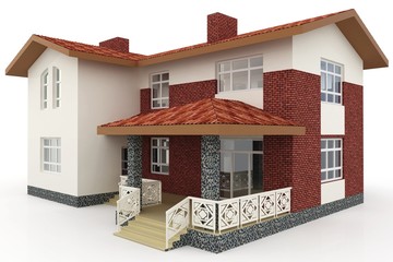 3d house on white