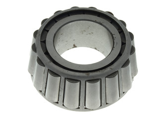 old roller bearing with traces rust, isolated on white backgroun