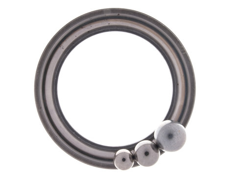 Bearing part of the round in a ring with three balls, isolated o