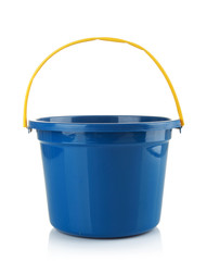 empty blue bucket