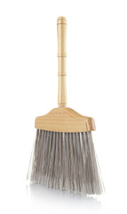 Wooden Broom isolated on white