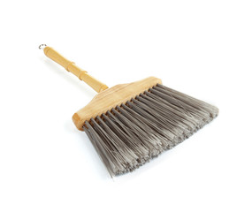 Wooden Broom isolated on white