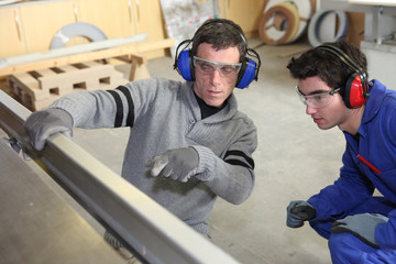 Men working in a factory