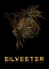 silvester, feuerwerk , gold