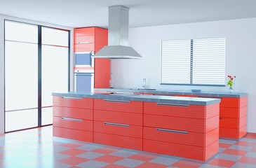 Bright Orange Kitchen