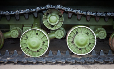 Caterpillars of the old soviet tank