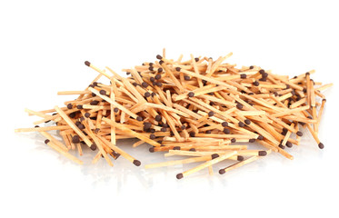 pile of matches isolated on white