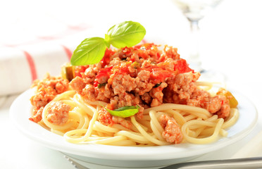Spaghetti with minced meat