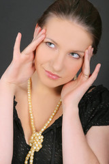 Obraz premium closeup of young caucasian girl dreaming