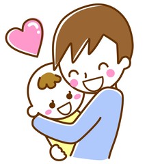 Naklejka premium 赤ちゃんとパパ