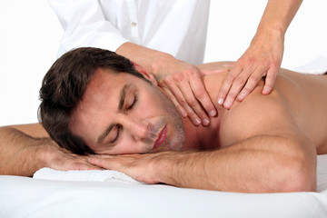 Fototapeta na wymiar Man having a massage