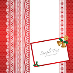 lace card with christmas bell