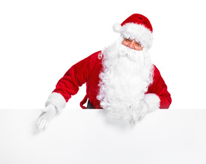 Santa Claus with poster.