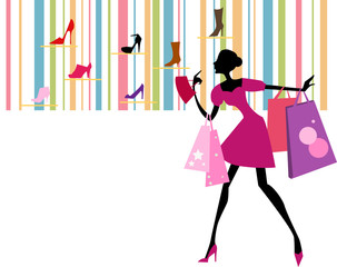 pretty shopping girl