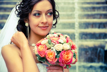 bride with bouquet