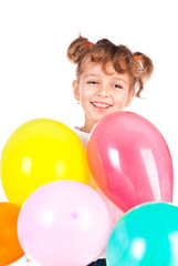girl with balloons