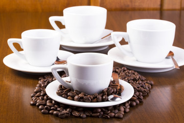 Fototapeta premium Four espresso cups
