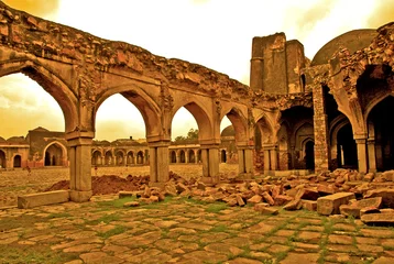 Poster Rovine moschea di Begumpur, New Delhi © lamio