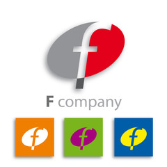 Obraz premium Oval Logo initial letter F # Vector