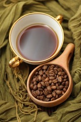 Coffee Cup and Beans