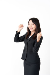 asian businesswoman cheering