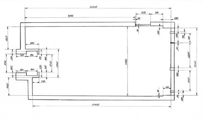 drawing, the plan of a premise with the sizes
