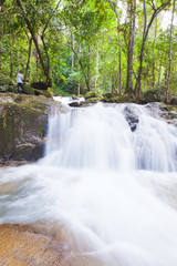 Fototapeta na wymiar Deep forest Waterfall in Chantaburi, eastern of Thailand