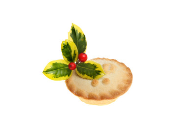 Mince pie and holly