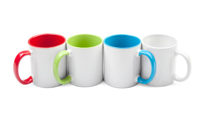four colorful cups in a row