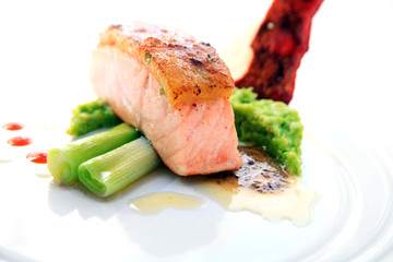 smoked salmon with avocado fruit