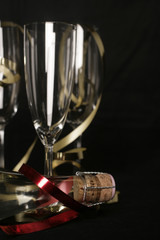 Sektglas mit Flasche