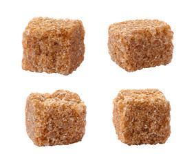 Pure Sugar Cane Cubes isolated on white